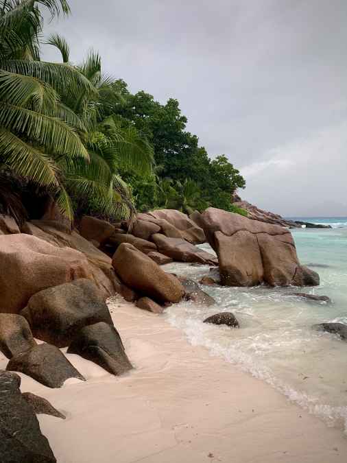 Seychelles stones beach