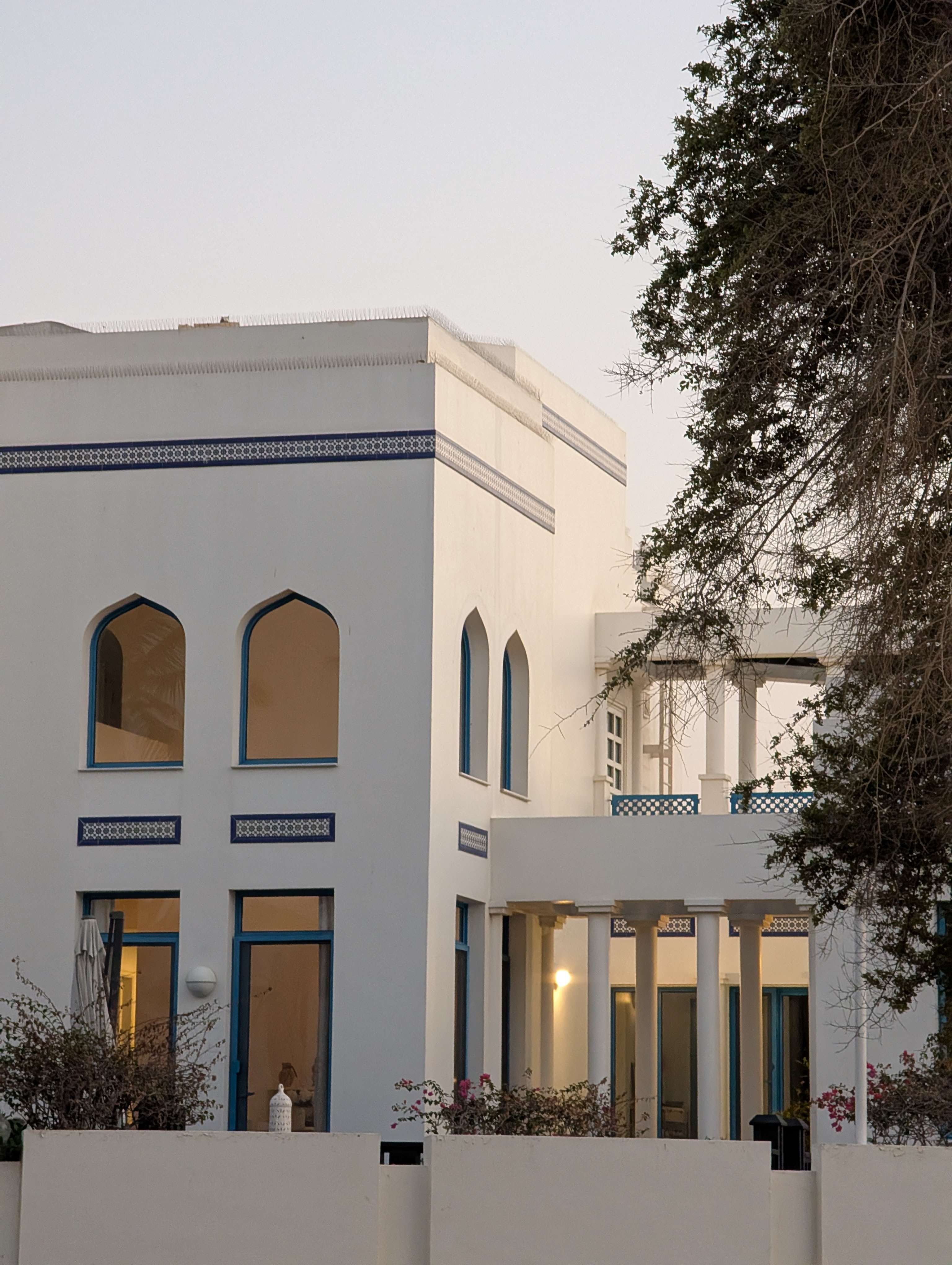Hotels along the main city beach area in Muscat